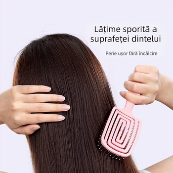 Pieptene de masaj pentru păr cu pernă de aer, design pătrat gol, plastic