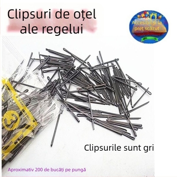 Clip metalic pentru păr cu cap plat, stil Taiwan, acoperire din plastic, unisex