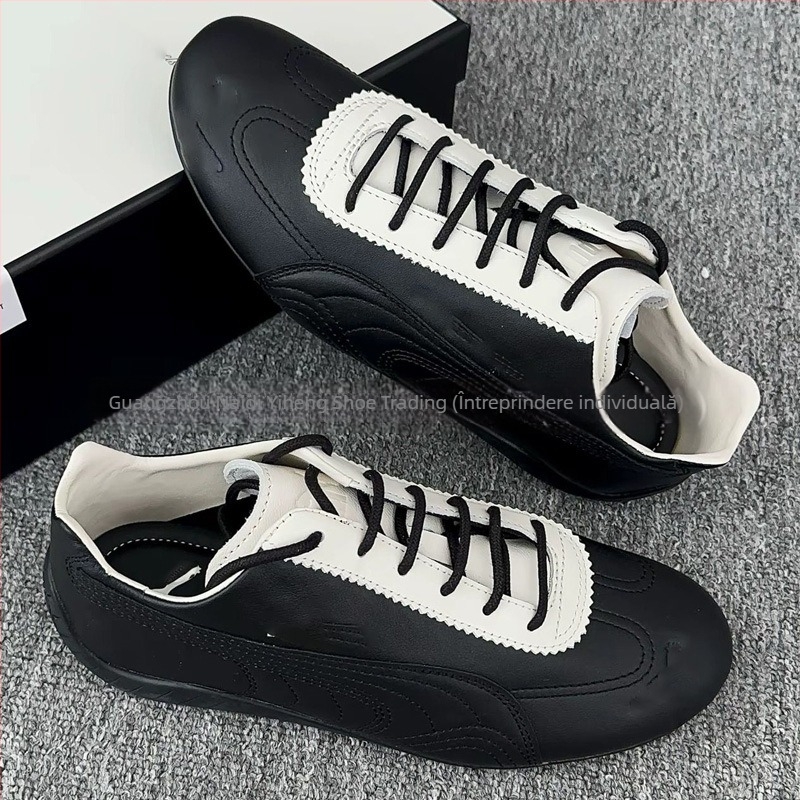 Pantofi sport unisex cu exterior velur, talpă din cauciuc, respirabili, ușori, închidere cu șireturi în față