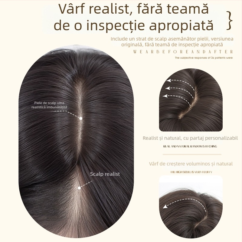 Perucă completă pentru femei — păr lung drept, fibre sintetice rezistente la temperatură, păr drept, construcție mecanică