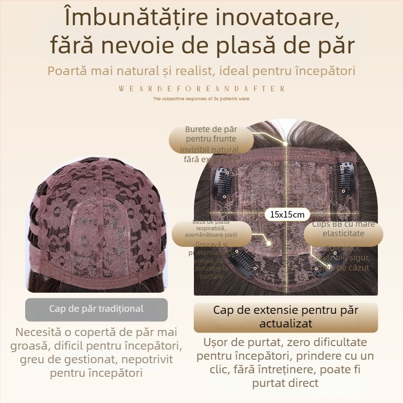 Perucă completă pentru femei — păr lung drept, fibre sintetice rezistente la temperatură, păr drept, construcție mecanică