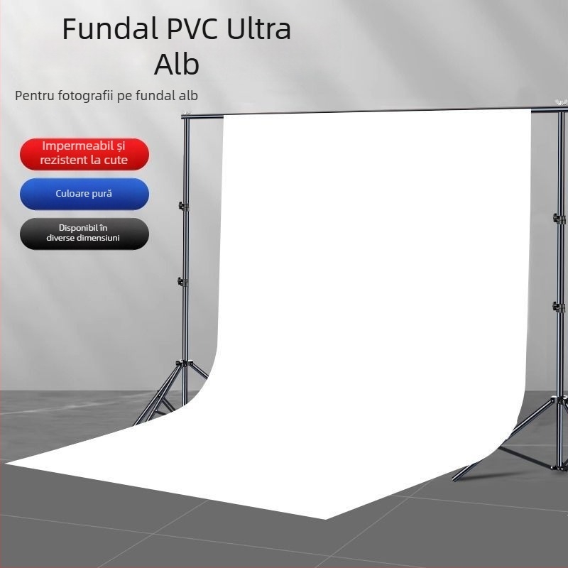 Panou de fundal alb din PVC pentru fotografie, recuzită pentru fotografie still life, fundal alb