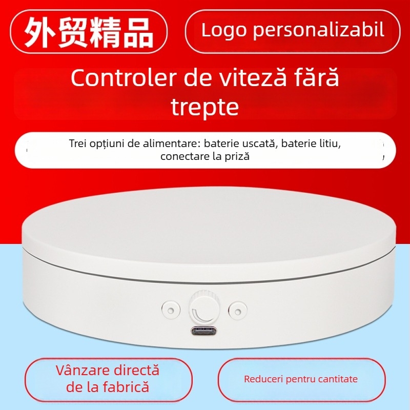 Platformă rotativă electrică pentru fotografie și streaming live, corp ABS, model MTxDGL-DGEL, suportă până la 5 kg
