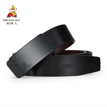 Rookman Curea de bărbați din piele - piele split de vițel, cataramă din aliaj, închidere lină, lățime 2-4 cm, stil coreean