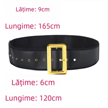 Centură Moș Crăciun, extra-wide, din piele sintetică, cataramă cu știft, lățime groasă (>4 cm)