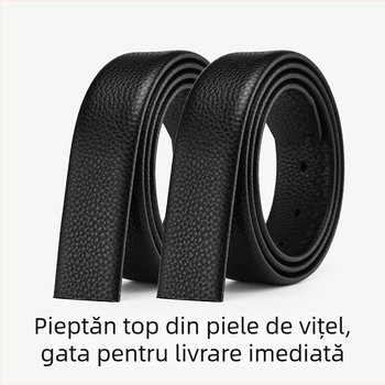 Curea din piele de vițel, prim strat, catarama din aliaj, închidere automată, lățime 2–4 cm, stil business, versatil, elegant, primăvara 2025