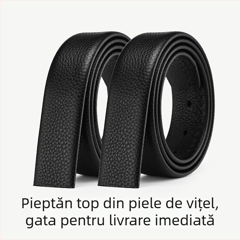 Curea din piele de vițel, prim strat, catarama din aliaj, închidere automată, lățime 2–4 cm, stil business, versatil, elegant, primăvara 2025