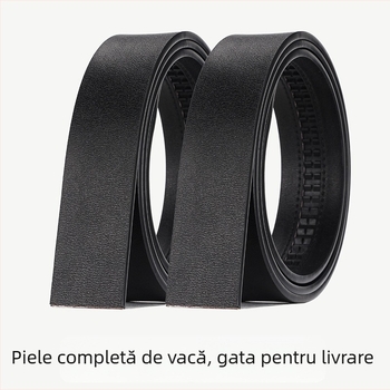 Curea de bărbați din piele naturală cu cataramă automată, piele din stratul doi, lățime 2–4 cm, stil business