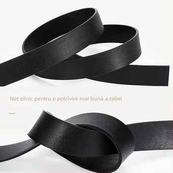 Curea de bărbați din piele naturală cu cataramă automată, piele din stratul doi, lățime 2–4 cm, stil business