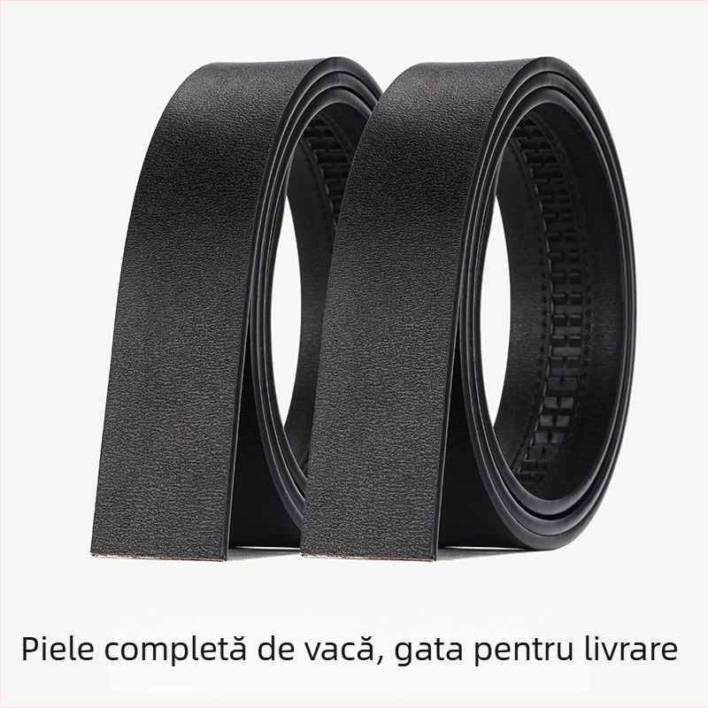 Curea de bărbați din piele naturală cu cataramă automată, piele din stratul doi, lățime 2–4 cm, stil business