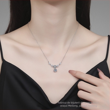 Colier din argint 925, formă de romb, lanț clavicular, greutate 3,1 g