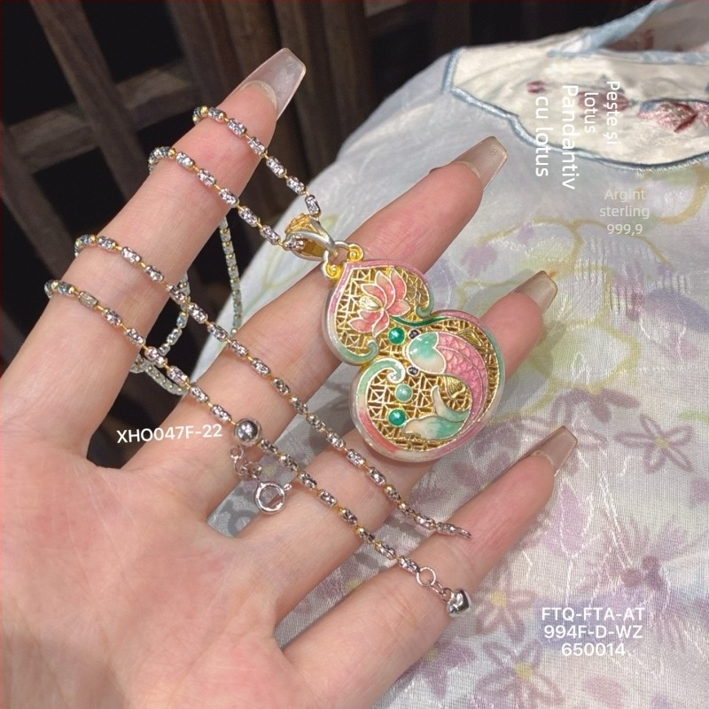 Colier din argint sterling cu pandantiv geometric placat electroplatinat