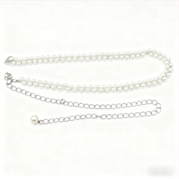Lanț de talie cu perle pentru femei, accesoriu decorativ simplu și elegant, lanț metalic, personalizare disponibilă