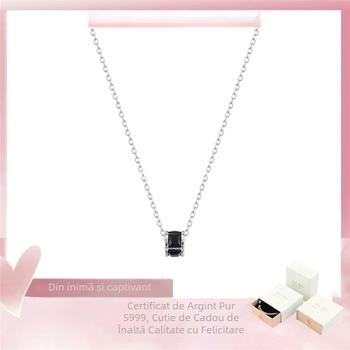 Colier din argint 999, realizat manual, lanț clavicular, stil natural