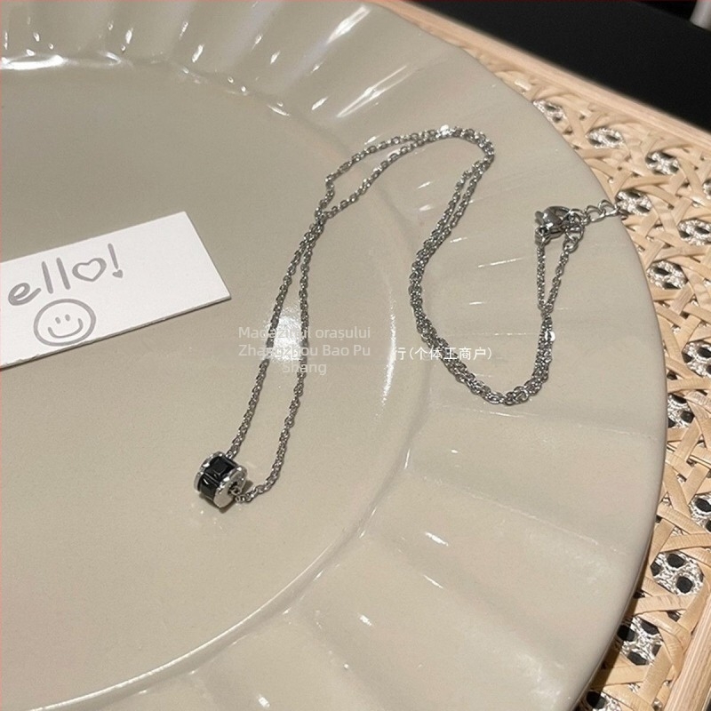 Colier din argint 999, realizat manual, lanț clavicular, stil natural