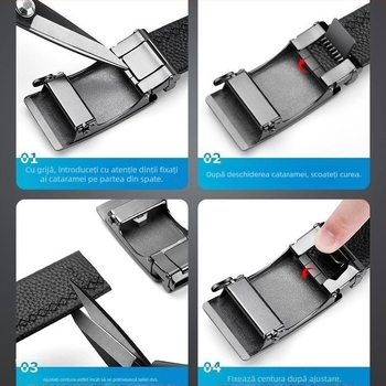 Cataramă automată pentru curea din aliaj, formă dreptunghiulară, închidere magnetică, stil business