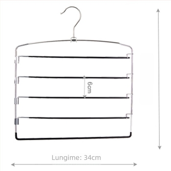 Raft pentru pantaloni cu mai multe niveluri, cadru din oțel și acoperire din plastic imersat antiderapant, ambalaj 50 buc. (Material: oțel + plastic imersat; Utilizări: suport haine, raft pentru pantaloni, suport pentru cravate)