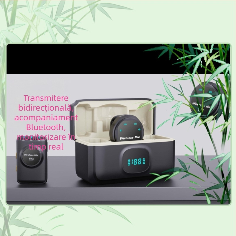 Card de sunet pentru streaming J8 – versiune cameră, cu microfon Lavalier, Bluetooth 5.0, baterie încorporată 800–1000 mAh, interval de frecvență 20 Hz–20 kHz, SNR ≥70 dB