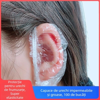 Protecție auditivă de unică folosință impermeabilă pentru vopsit părul, coafură și baie – material plastic, unisex, adulți