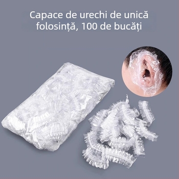 Protecție auditivă de unică folosință impermeabilă pentru vopsit părul, coafură și baie – material plastic, unisex, adulți
