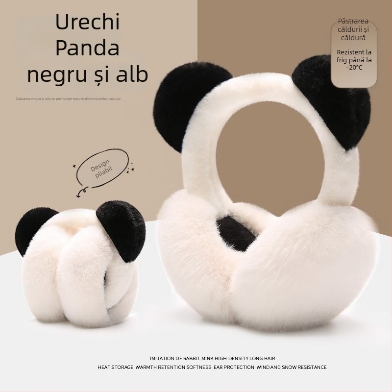 Protecții pentru urechi pentru copii din pluș, design desen animat, căldură de iarnă pentru plimbări în aer liber