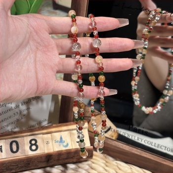 Brățară Duobao cu cristal, design cu cerc dublu, pentru femei, fără pietre laterale