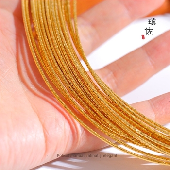 Colier torsadă placat cu aur 24k pentru claviculă cu pandantiv – cupru, iarna 2023, stil elegant, proaspăt și dulce