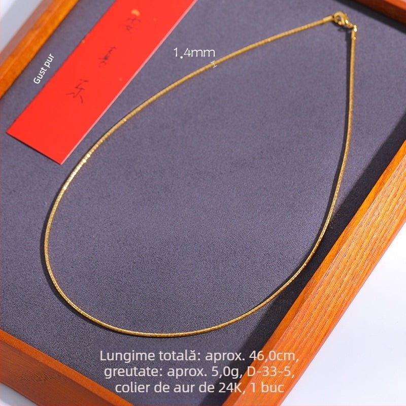 Colier torsadă placat cu aur 24k pentru claviculă cu pandantiv – cupru, iarna 2023, stil elegant, proaspăt și dulce