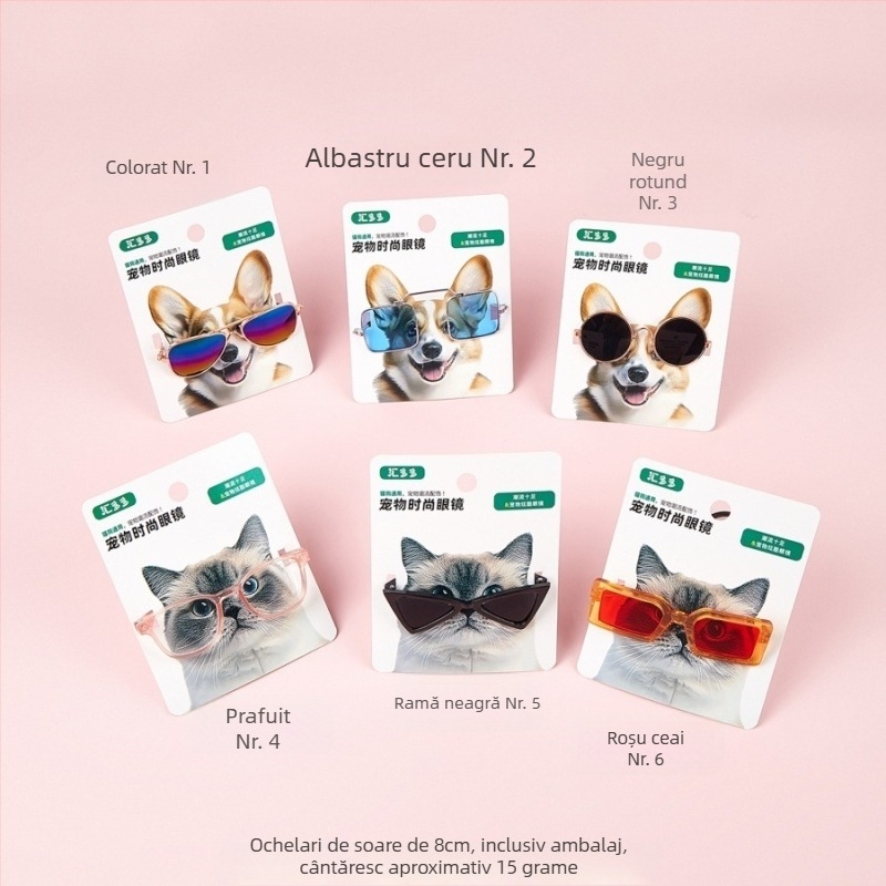 Ochelari de companie pentru pisici și câini - design monocrom, material rășină, potriviți pentru toate anotimpurile, personalizabili