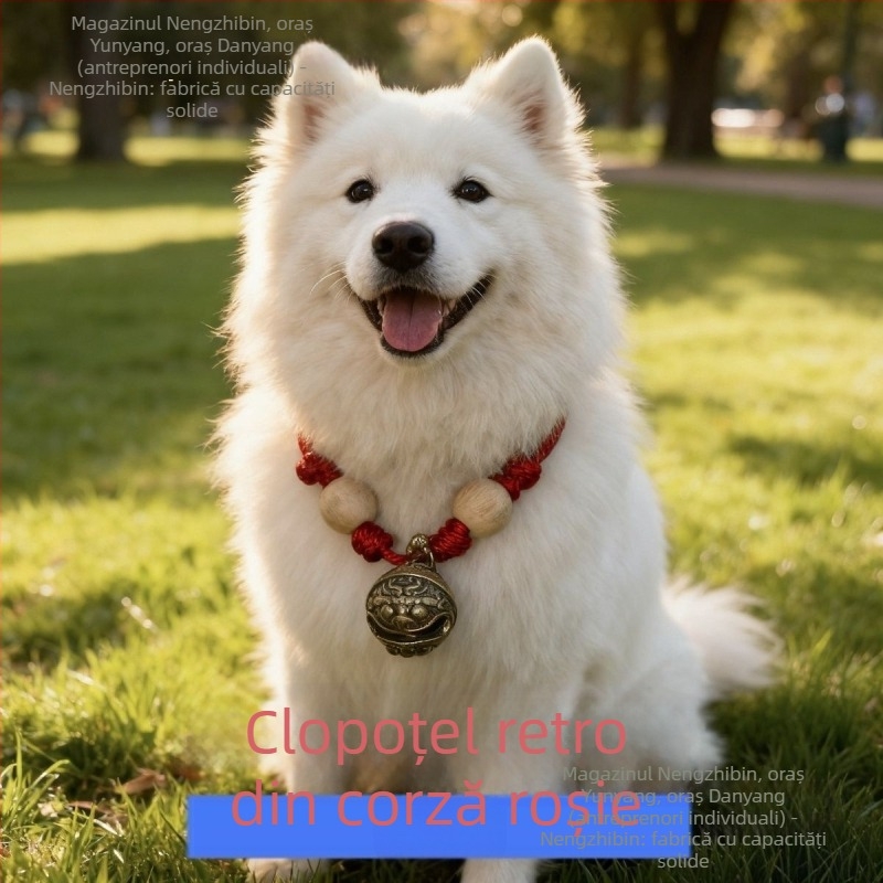 Colier pentru animale de companie: țesut, cu zirconiu din cupru, lanț tip porumb, pandant din poliester, stil pastoral