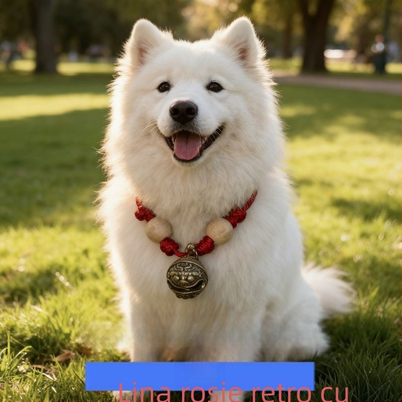 Colier pentru animale de companie: țesut, cu zirconiu din cupru, lanț tip porumb, pandant din poliester, stil pastoral