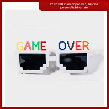 Ochelari amuzanți cu mozaic – recuzită pentru fotografii, ramă policarbonat, stil full-frame, Thumbs-up, 2021