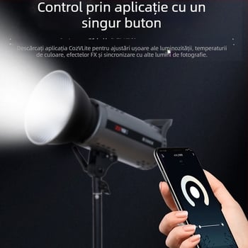 Shadow bang B300x – Lampa foto profesionistă, iluminare cu temperaturi duale, 220W/220V, cap E40, reglaj intensitate, alimentare independentă, ideală ca lumină principală pentru streaming live și video portret