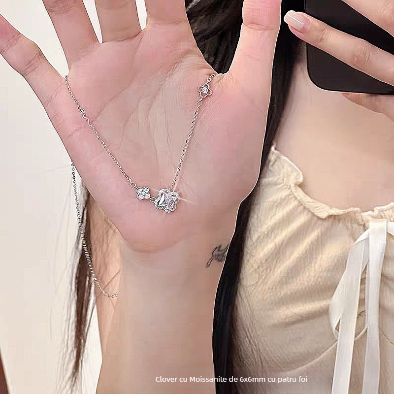 Colier Livani din argint 925, lanț clavicular, prelucrare de precizie, greutate aproximativ 3 g