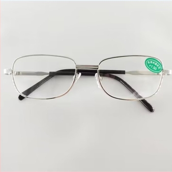 Ochelari de citit cu ramă metalică, lentile din sticlă, model 602, lentile pătrate