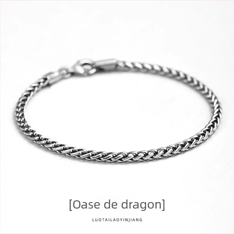 Brățară din argint 925, lanț cubanez, țesut împletit, pentru cupluri