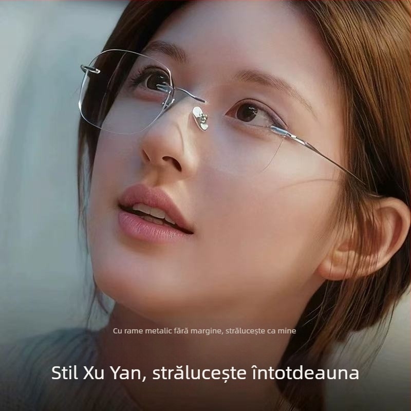 Ochelari de vedere pentru femei cu ramă din metal, lentile acoperite, grosimea lentilei 1.0 mm, ramă reglabilă (Model 6215)