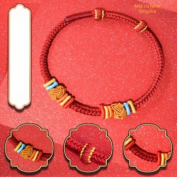 Brățară DIY împletită din sfoară, stil etnic unisex, lucrată manual, primăvara 2025