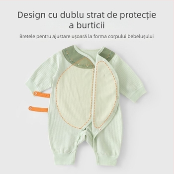 Youqi salopetă bebe pentru nou-născuți, 100% bumbac, mâneci lungi, primăvară-toamnă, pentru 0–12 luni, stil fluture