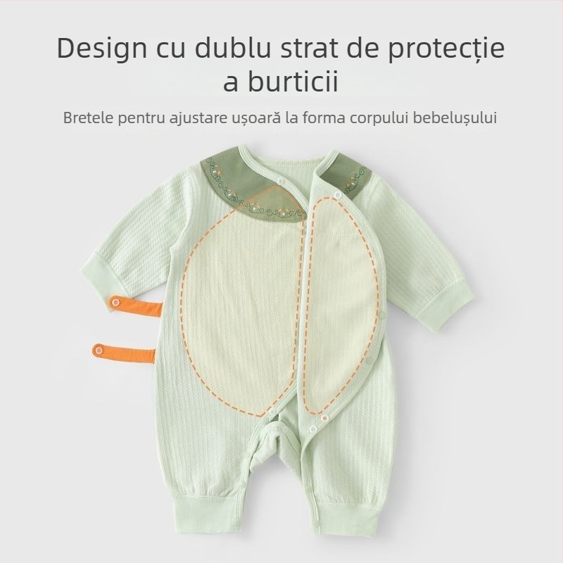 Youqi salopetă bebe pentru nou-născuți, 100% bumbac, mâneci lungi, primăvară-toamnă, pentru 0–12 luni, stil fluture