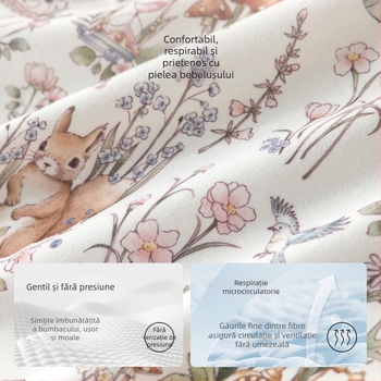 Salopetă din bumbac pentru fetițe, mâneci lungi, închidere diagonală, 100% bumbac, primăvară și toamnă