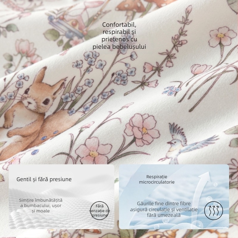 Salopetă din bumbac pentru fetițe, mâneci lungi, închidere diagonală, 100% bumbac, primăvară și toamnă