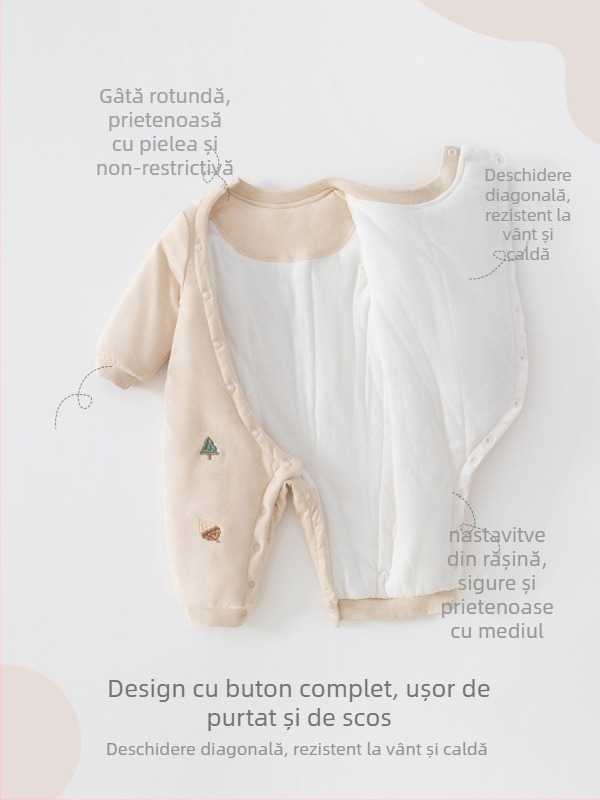 Salopetă pentru bebeluți, din bumbac 100%, căptușită, unisex, pentru nou-născuți