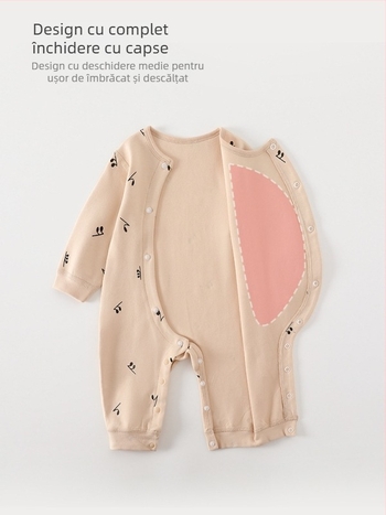 Combinezon pentru nou-născuți din bumbac, fără cusături, cu mâneci lungi, pentru toate sezoanele, 100% bumbac, unisex