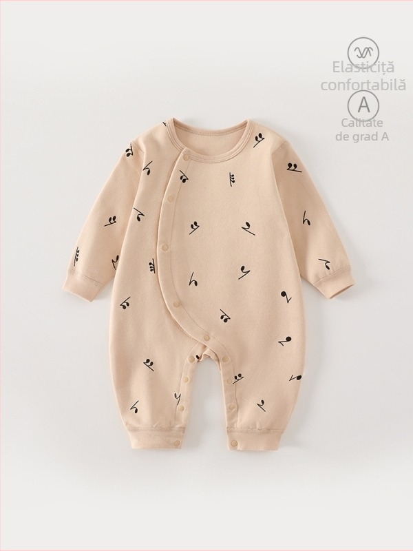 Combinezon pentru nou-născuți din bumbac, fără cusături, cu mâneci lungi, pentru toate sezoanele, 100% bumbac, unisex