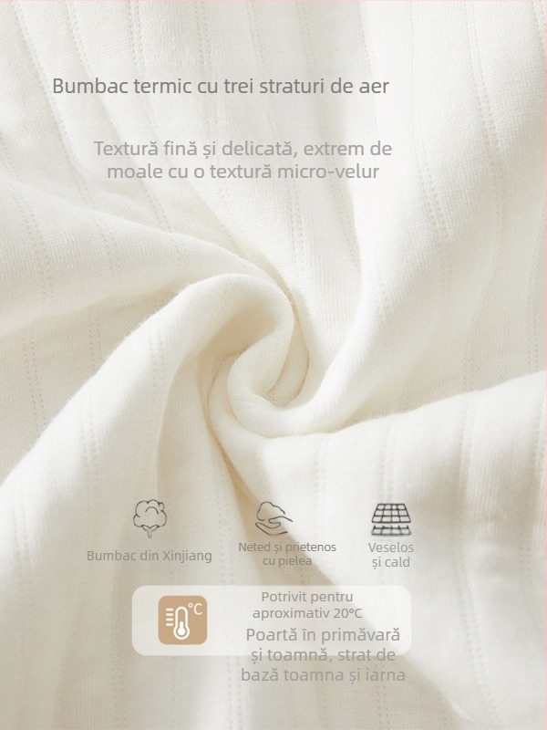 Salopetă de bebeluș din bumbac 100%, toamnă-iarnă, mâneci lungi, închidere frontală simplă, unisex