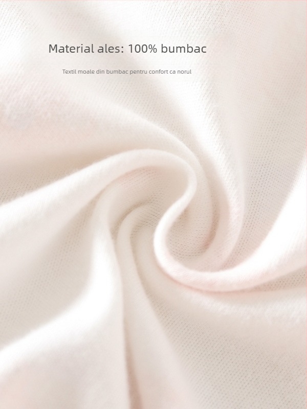 Salopetă din bumbac pentru fetițe, mâneci lungi, închidere cu un nasture