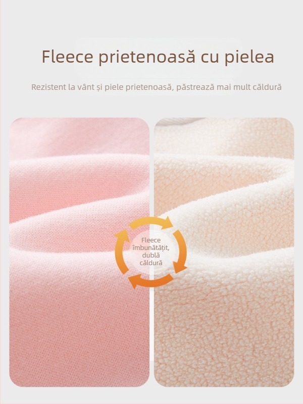 Salopetă bebeluși cu fleece căptușită pentru toamnă–iarna, stil pulover, amestec gros de bumbac (52% bumbac), pentru nou-născuți