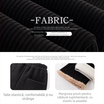 Pantaloni evazați din velur pentru fetițe, talie elastică, iarnă, pentru copii de peste 8 ani