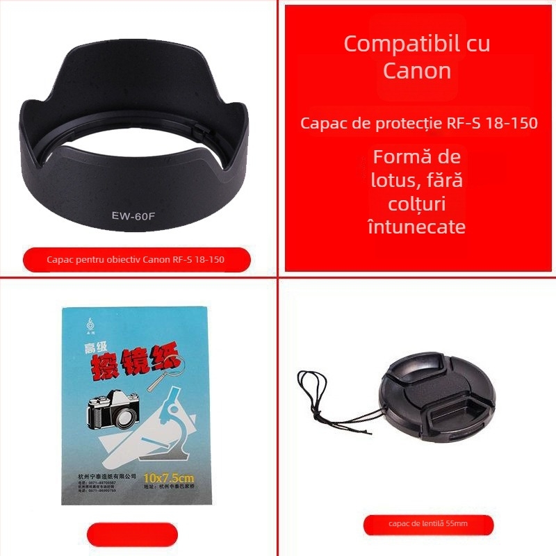 Parasolar pentru obiectiv pentru seria Canon EOS R, obiectiv RF-S 18-150mm, montaj bayonet, procesare OEM